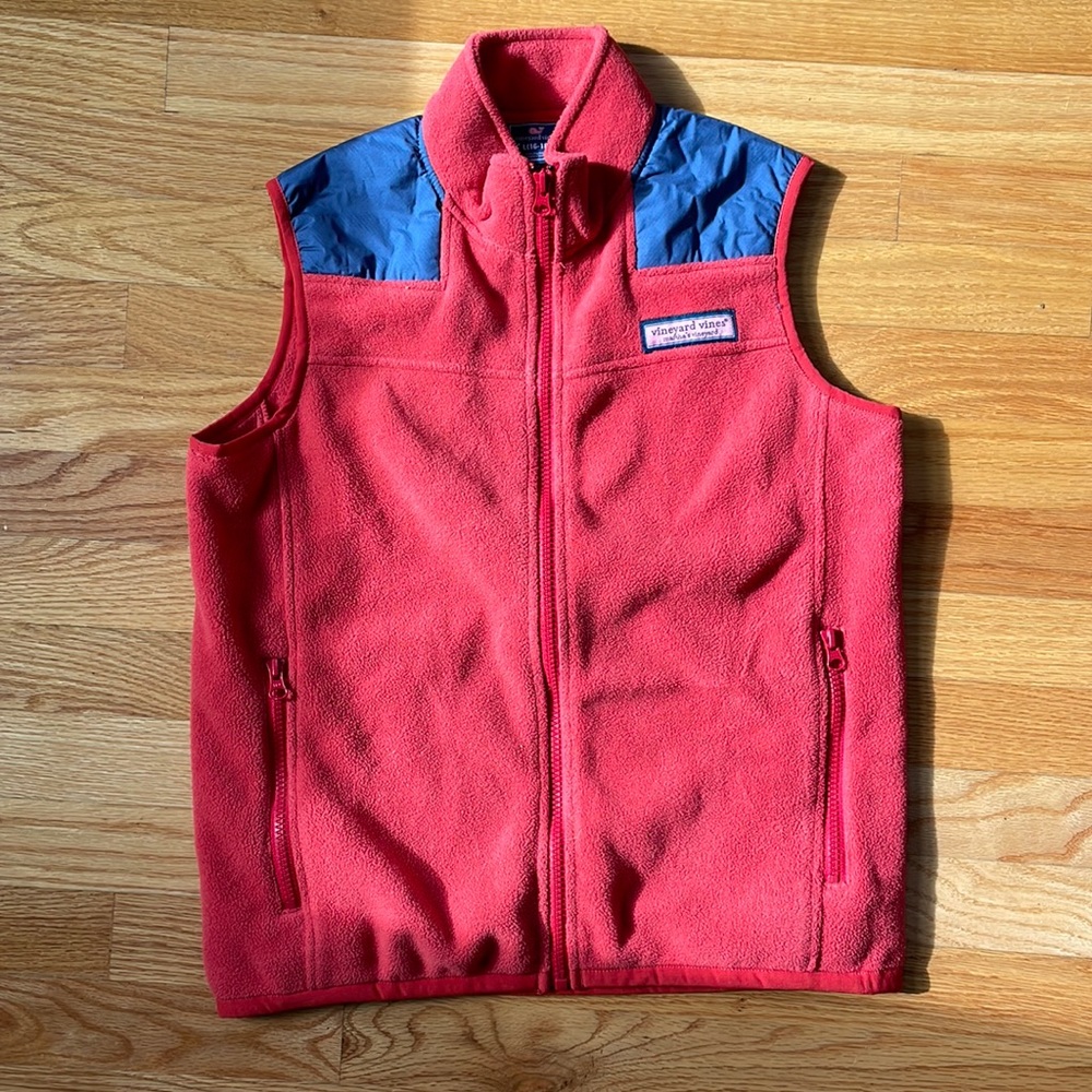 Vineyard Vines Boys Shep Fleece Best Large 16 18 Nantucket Red and Navy